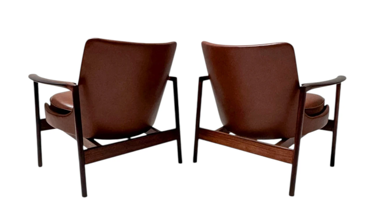 Two Mid-Century Modern Lounge Chairs by Ib Kofod-Larsen for Frõscher, 1970s